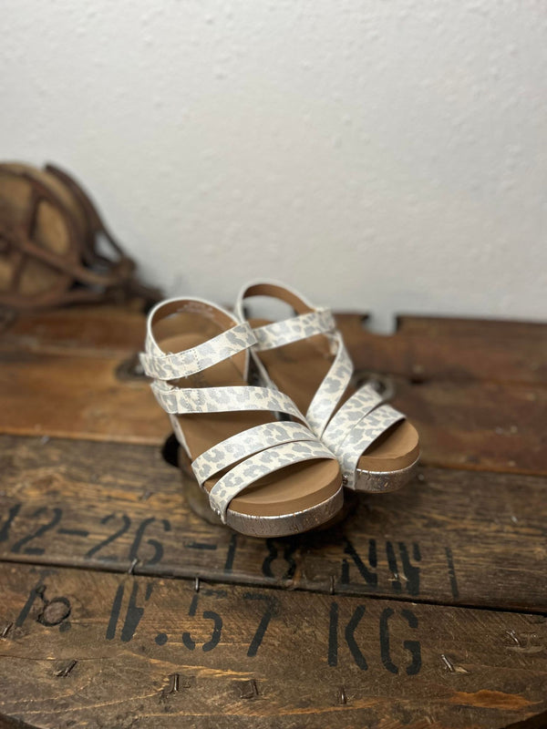 Corkys Giggle Sandals in White Leopard-Sandals-Corkys Footwear-Lucky J Boots & More, Women's, Men's, & Kids Western Store Located in Carthage, MO
