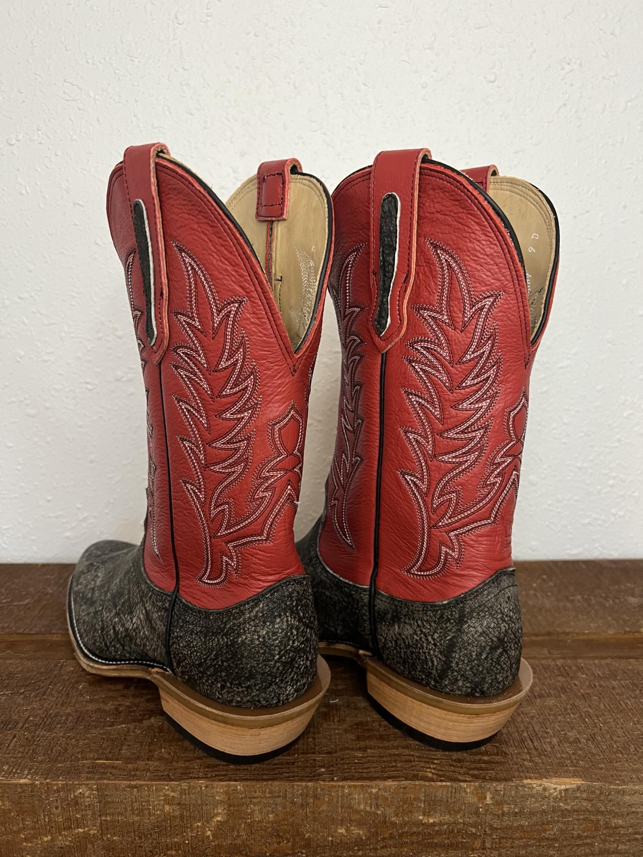 Men's Fenoglio Grey Cape Buffalo W/ Red Boots-Men's Boots-Fenoglio Boots-Lucky J Boots & More, Women's, Men's, & Kids Western Store Located in Carthage, MO