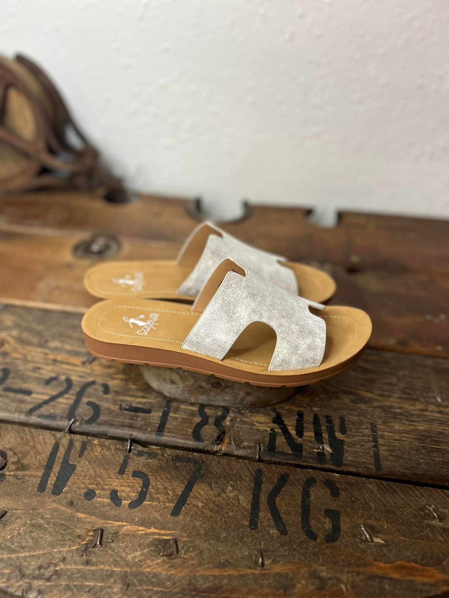 Corkys Bogalusa Sandals in New Silver Metallic *FINAL SALE*-Sandals-Corkys Footwear-Lucky J Boots & More, Women's, Men's, & Kids Western Store Located in Carthage, MO