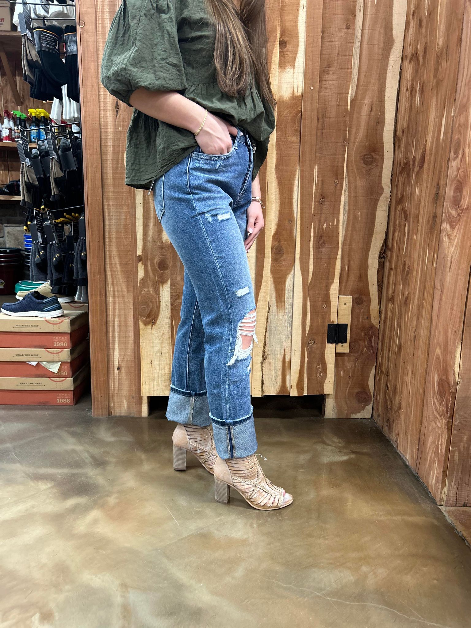 Flying Monkey Nora Vintage Slim Straight Jeans-Women's Denim-Flying Monkey-Lucky J Boots & More, Women's, Men's, & Kids Western Store Located in Carthage, MO