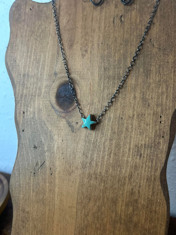 Mini Starz Necklace-Necklaces-LJ Turquoise-Lucky J Boots & More, Women's, Men's, & Kids Western Store Located in Carthage, MO