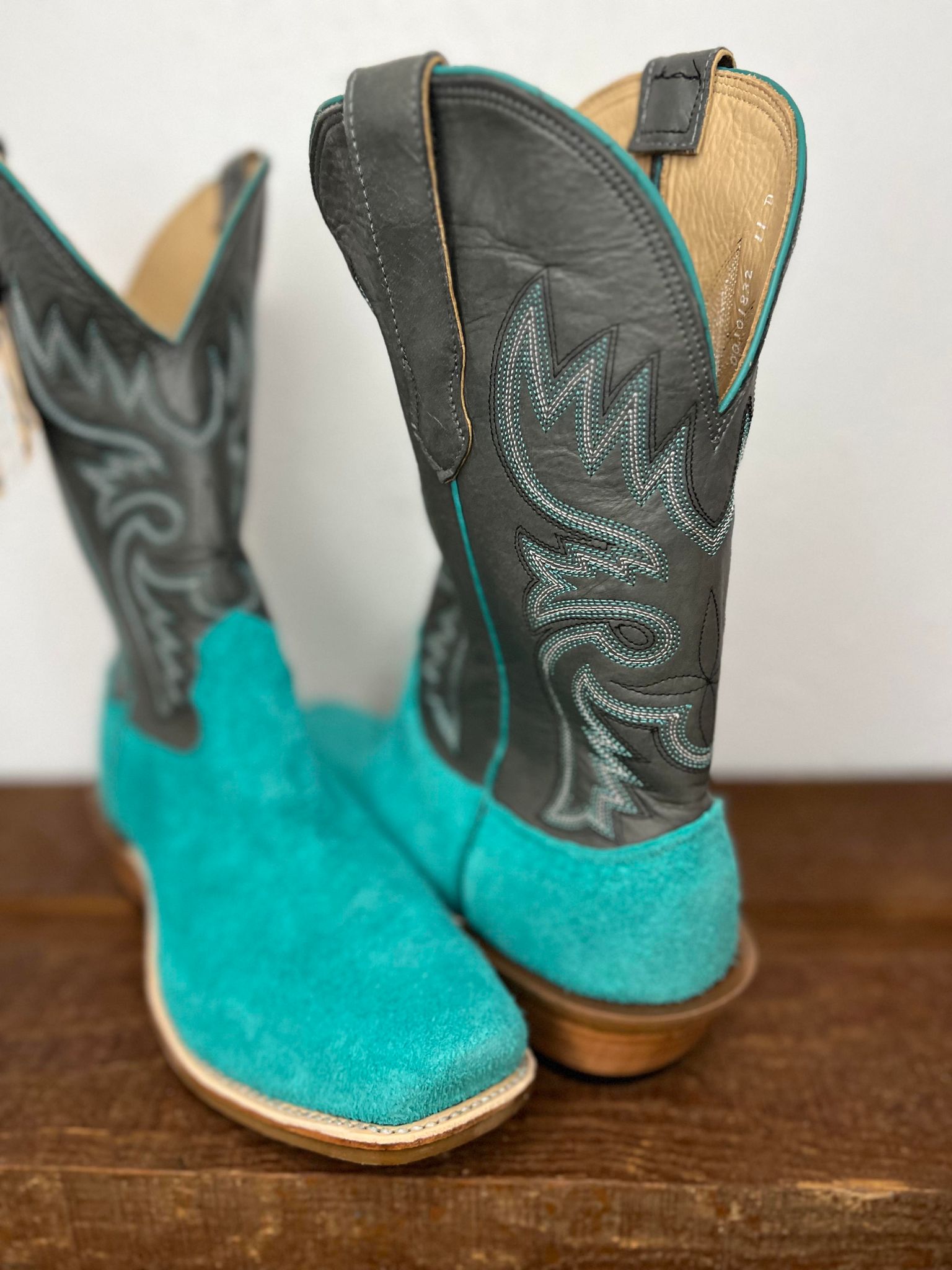 Men's Fenoglio Turquoise Moto Roughout W/ Space Grey-Men's Boots-Fenoglio Boots-Lucky J Boots & More, Women's, Men's, & Kids Western Store Located in Carthage, MO