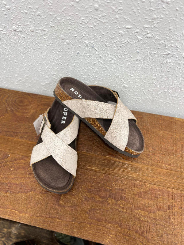 Roper Lorelei Sandal in White *Final Sale*-Sandals-Roper-Lucky J Boots & More, Women's, Men's, & Kids Western Store Located in Carthage, MO