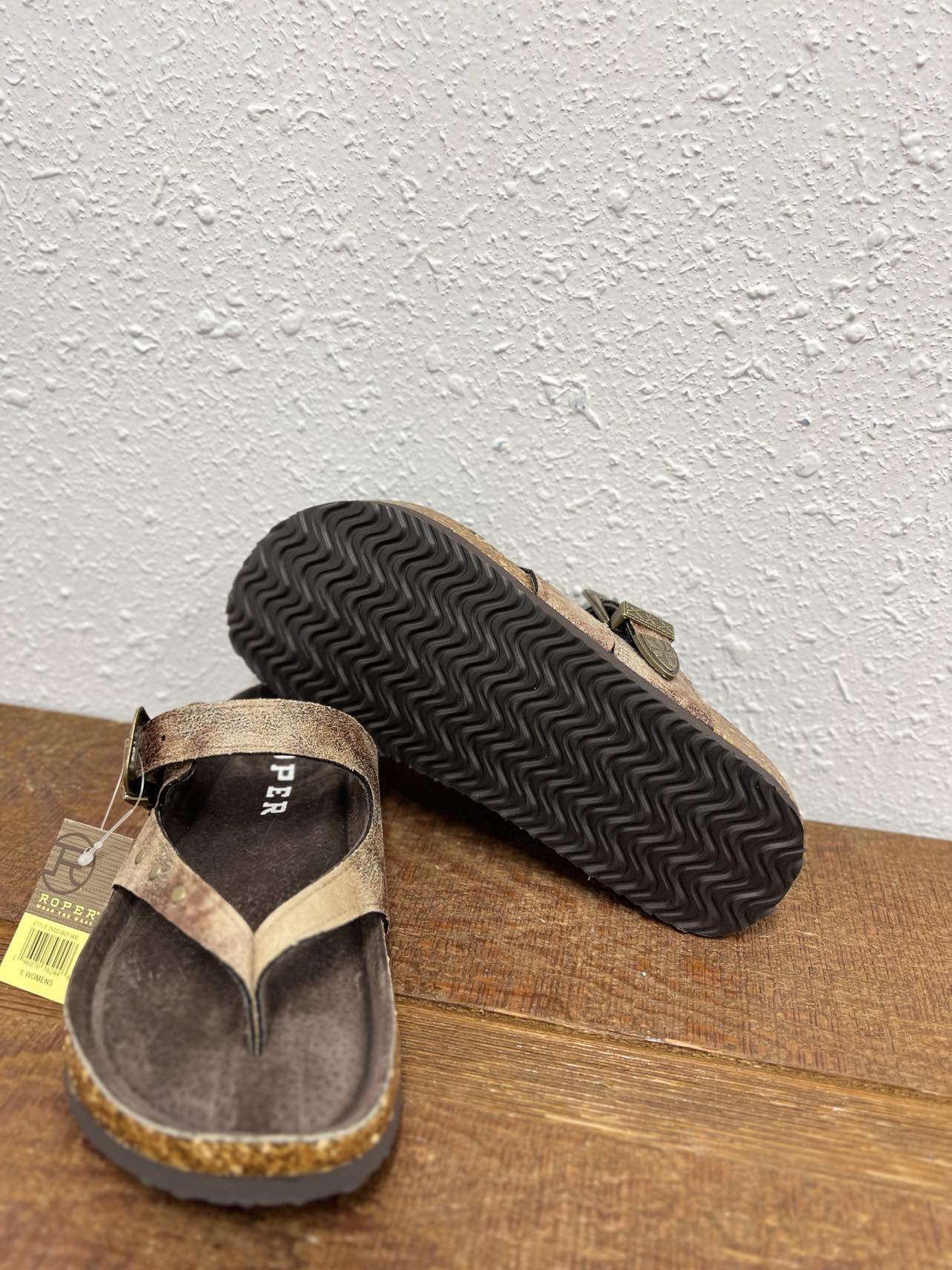Roper Corrina Sandal in Tan-Sandals-Roper-Lucky J Boots & More, Women's, Men's, & Kids Western Store Located in Carthage, MO
