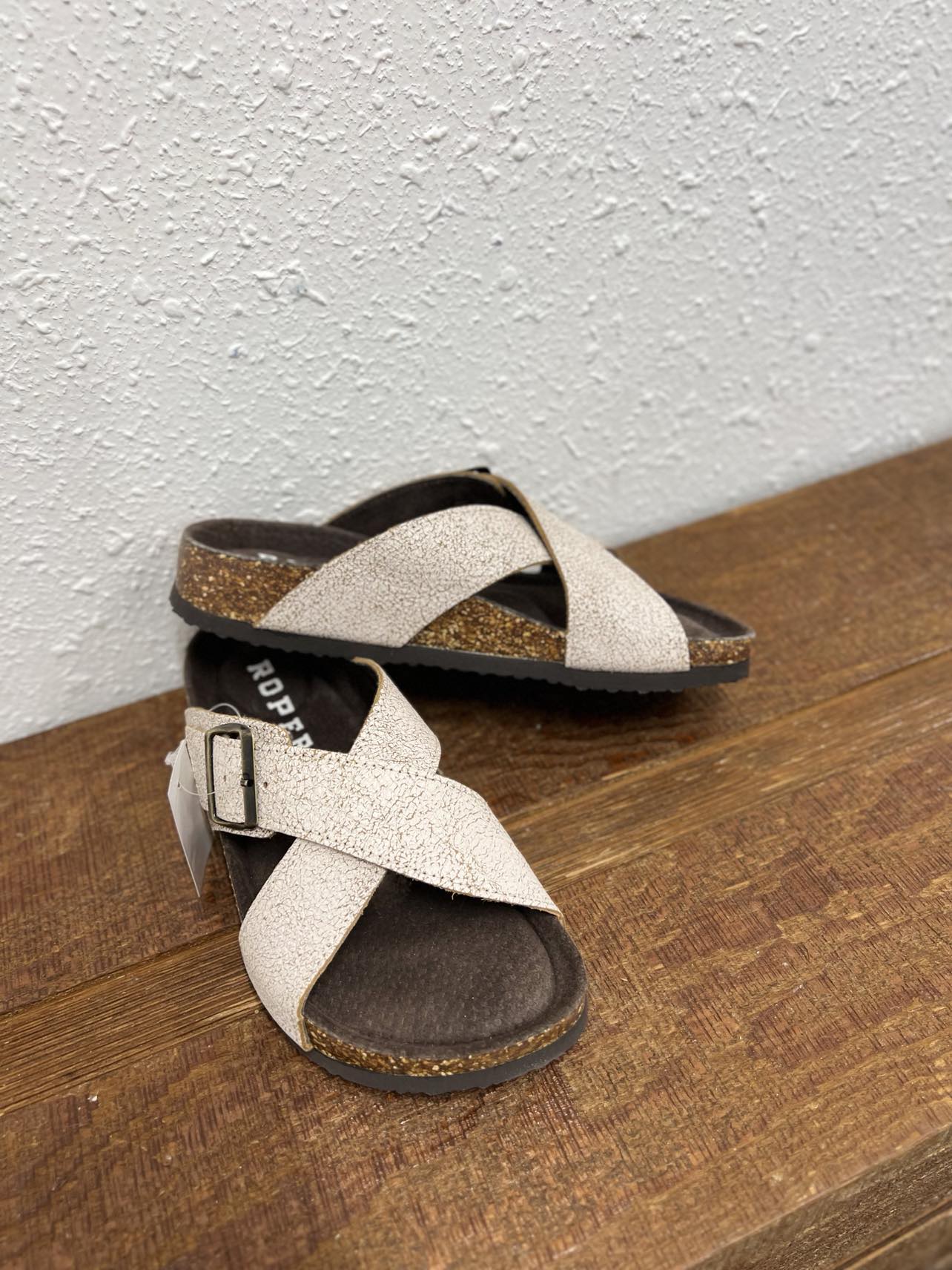 Roper Lorelei Sandal in White *Final Sale*-Sandals-Roper-Lucky J Boots & More, Women's, Men's, & Kids Western Store Located in Carthage, MO