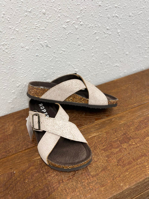 Roper Lorelei Sandal in White-Sandals-Roper-Lucky J Boots & More, Women's, Men's, & Kids Western Store Located in Carthage, MO
