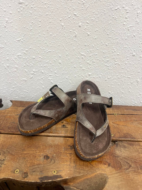 Roper Corrina Sandal in Grey *Final Sale*-Sandals-Roper-Lucky J Boots & More, Women's, Men's, & Kids Western Store Located in Carthage, MO