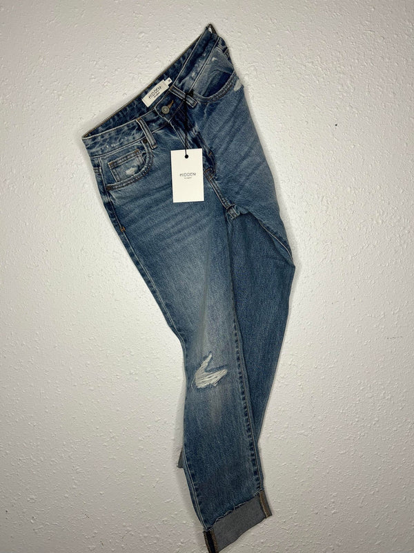 Bailey High Rise Slim Boyfriend Jeans-Women's Denim-HIDDEN-Lucky J Boots & More, Women's, Men's, & Kids Western Store Located in Carthage, MO