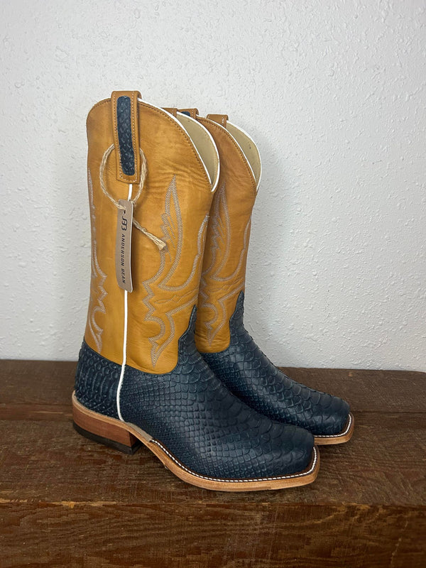Men's Anderson Bean Navy Vintage Python & Rust Aniline Boots-Men's Boots-Anderson Bean-Lucky J Boots & More, Women's, Men's, & Kids Western Store Located in Carthage, MO