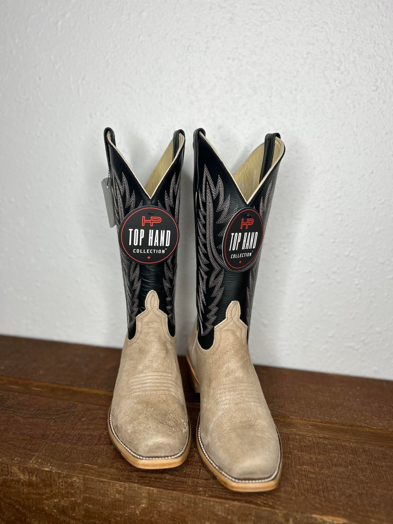 Horse Power Tan Vintage Reversed Smooth Quill & Pull Up Black Boots-Men's Boots-Horse Power-Lucky J Boots & More, Women's, Men's, & Kids Western Store Located in Carthage, MO