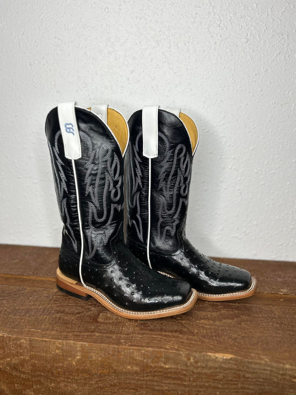 Kids Anderson Bean Black Impostrich Boots-Kids Boots-Anderson Bean-Lucky J Boots & More, Women's, Men's, & Kids Western Store Located in Carthage, MO