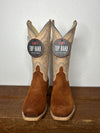 Horse Power Brandy Reversed Smooth Quill & Bleached Bone Boots-Men's Boots-Horse Power-Lucky J Boots & More, Women's, Men's, & Kids Western Store Located in Carthage, MO