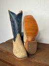 Men's Rios of Mercedes Tan Crazyhorse & Navy Calf Boots-Men's Boots-Rios of Mercedes-Lucky J Boots & More, Women's, Men's, & Kids Western Store Located in Carthage, MO