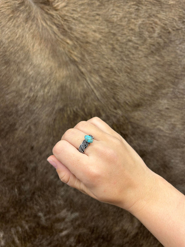 Carley Ring-Rings-LJ Turquoise-Lucky J Boots & More, Women's, Men's, & Kids Western Store Located in Carthage, MO