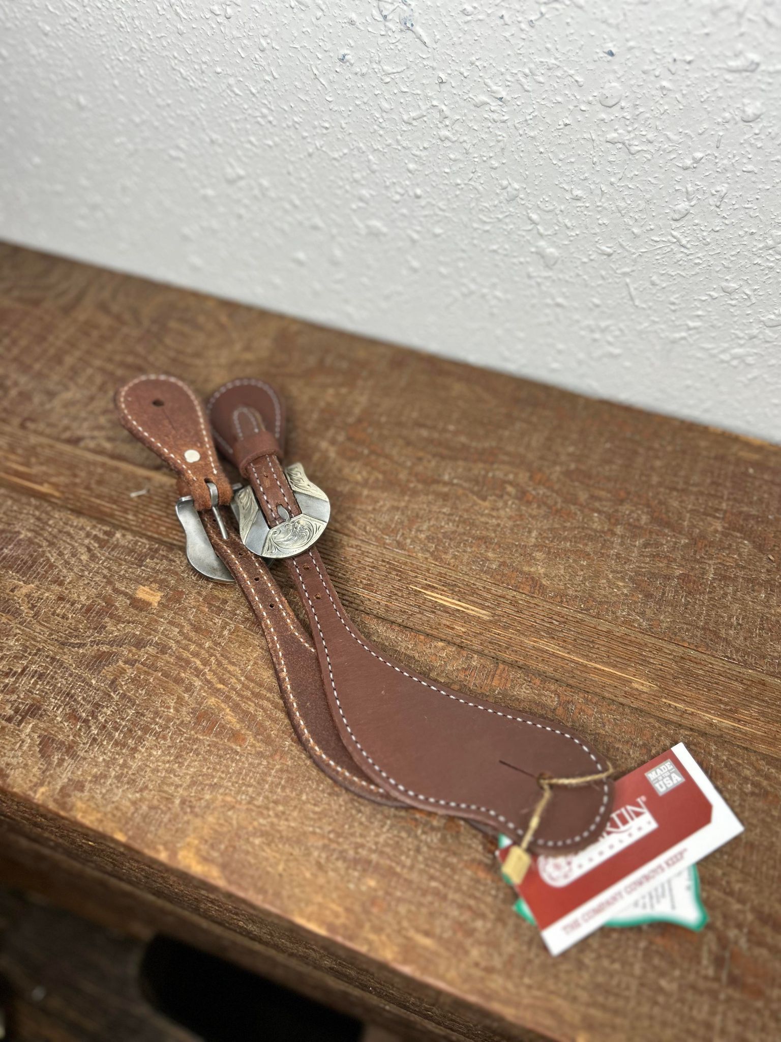 Natural Harness Spur Strap with Deadwood Buckle - SSCNHDW-Spur Straps-Equibrand-Lucky J Boots & More, Women's, Men's, & Kids Western Store Located in Carthage, MO