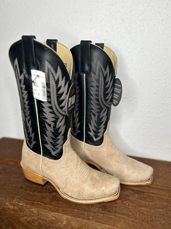 Horse Power Tan Vintage Reversed Smooth Quill & Pull Up Black Boots-Men's Boots-Horse Power-Lucky J Boots & More, Women's, Men's, & Kids Western Store Located in Carthage, MO