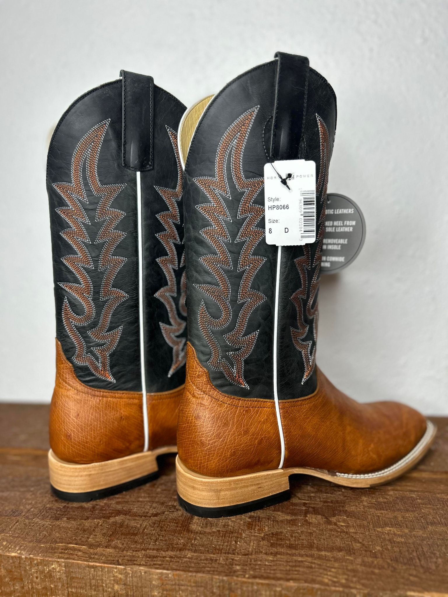 Horse Power Cognac Soft Smooth Quill & Blue Goat Boots-Men's Boots-Horse Power-Lucky J Boots & More, Women's, Men's, & Kids Western Store Located in Carthage, MO