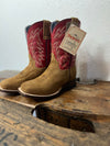 Youth Roper Timeless Tan Suede Boots-Kids Boots-Karman-Lucky J Boots & More, Women's, Men's, & Kids Western Store Located in Carthage, MO