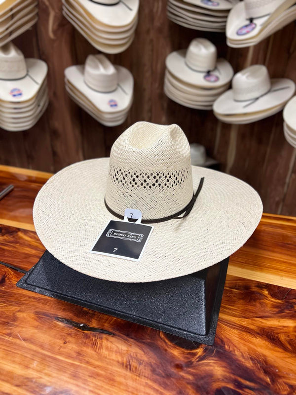 Rodeo King Straw Hat Quenten Jute 5" Flat Brim-Straw Cowboy Hats-Rodeo King-Lucky J Boots & More, Women's, Men's, & Kids Western Store Located in Carthage, MO