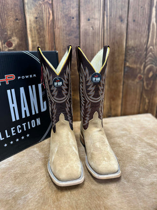 Men's Horse Power Tan Crazy Roughout Square Toe Boot-Men's Boots-Horse Power-Lucky J Boots & More, Women's, Men's, & Kids Western Store Located in Carthage, MO