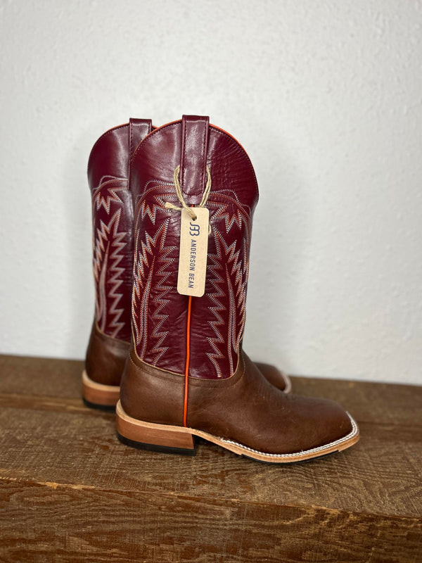 Men's Anderson Bean Canela Navajo Bison & Sangria Kidskin Boots-Men's Boots-Anderson Bean-Lucky J Boots & More, Women's, Men's, & Kids Western Store Located in Carthage, MO