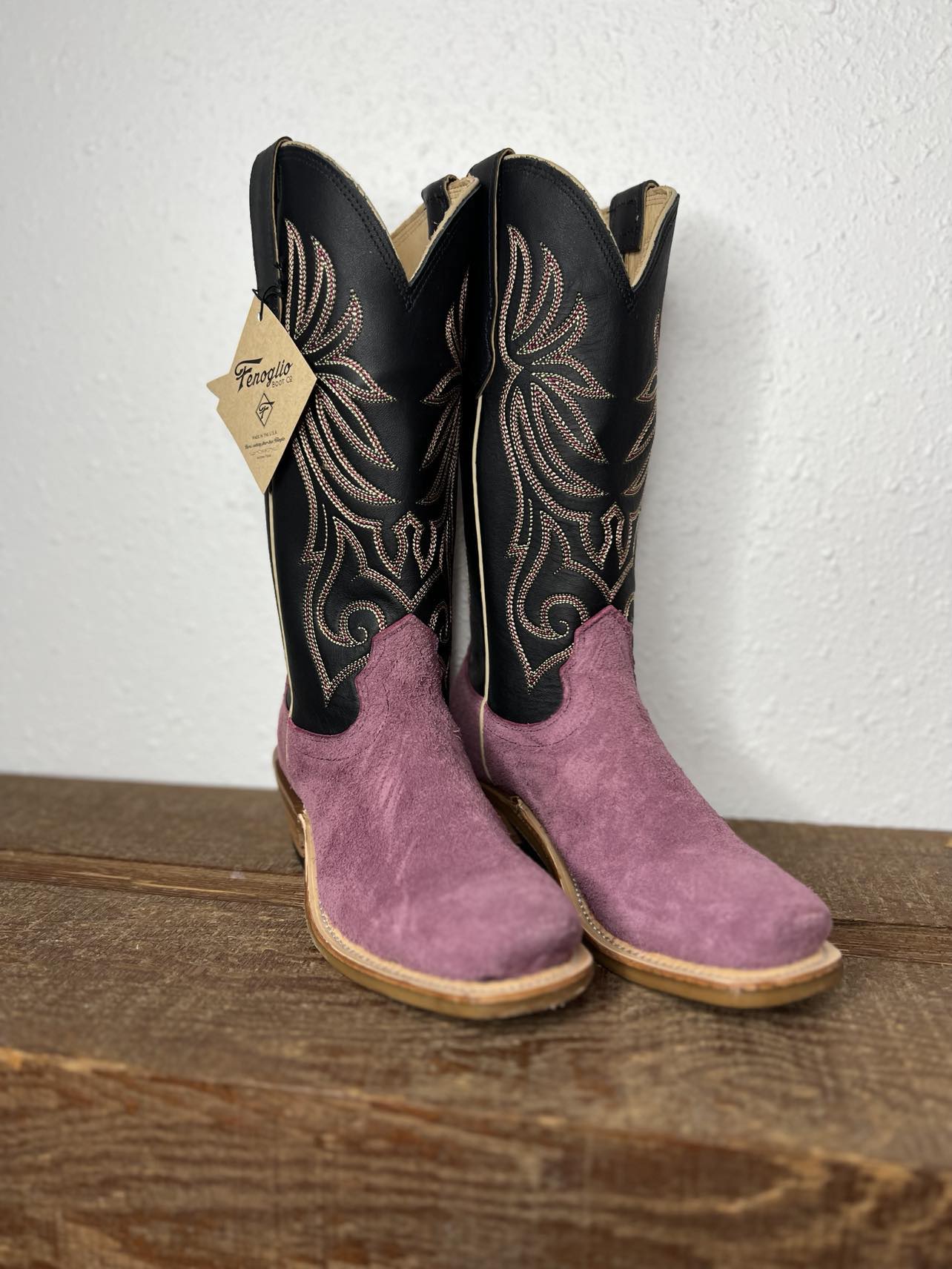 Women's Fenoglio Lilac Moto Roughout W/ Black-Women's Boots-Fenoglio Boots-Lucky J Boots & More, Women's, Men's, & Kids Western Store Located in Carthage, MO