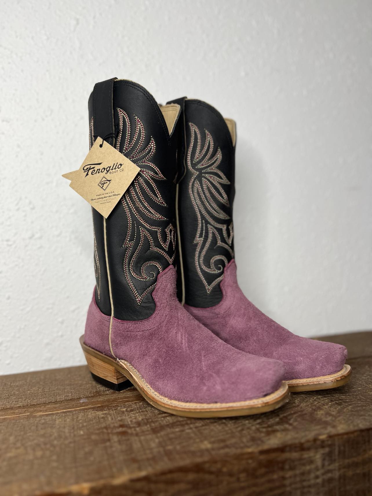 Women's Fenoglio Lilac Moto Roughout W/ Black-Women's Boots-Fenoglio Boots-Lucky J Boots & More, Women's, Men's, & Kids Western Store Located in Carthage, MO