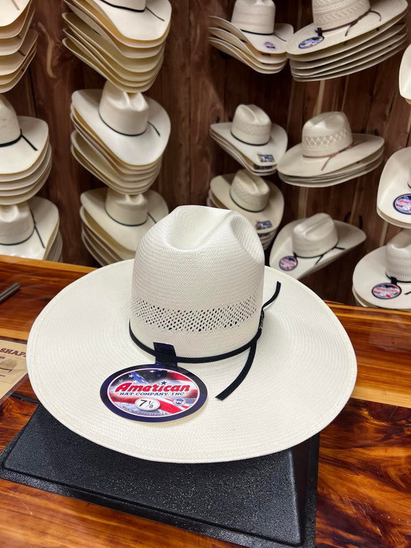 American 7104 Straw Hat 4.5" FZ Brim S-Minn-Straw Cowboy Hats-American Hat Co.-Lucky J Boots & More, Women's, Men's, & Kids Western Store Located in Carthage, MO