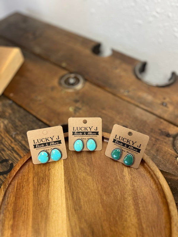Marley Earring-Earrings-LJ Turquoise-Lucky J Boots & More, Women's, Men's, & Kids Western Store Located in Carthage, MO