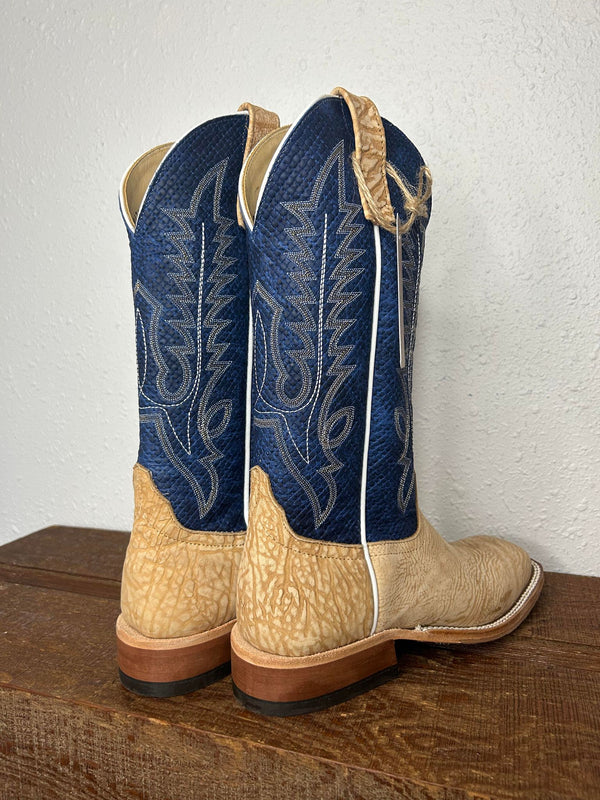 Women's Anderson Bean Tan Washed Shoulder & Blue Chex Boots-Women's Boots-Anderson Bean-Lucky J Boots & More, Women's, Men's, & Kids Western Store Located in Carthage, MO