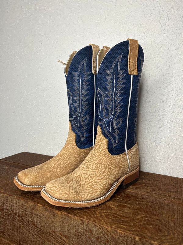 Men's Anderson Bean Tan Washed Shoulder & Blue Chex Boots-Men's Boots-Anderson Bean-Lucky J Boots & More, Women's, Men's, & Kids Western Store Located in Carthage, MO