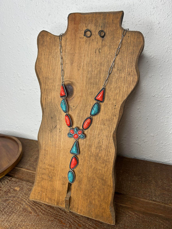 West & Co Turquoise Necklace N1462TQCOR-Necklaces-WEST & CO-Lucky J Boots & More, Women's, Men's, & Kids Western Store Located in Carthage, MO