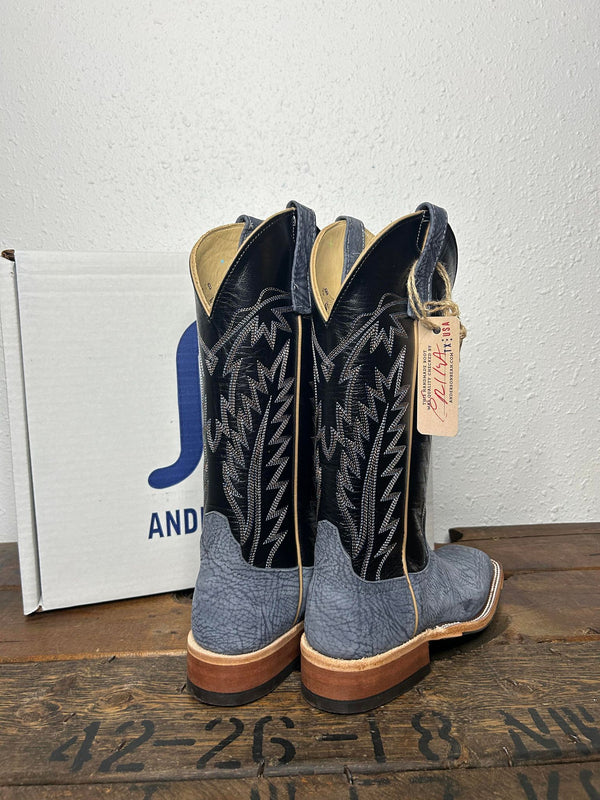 Women's Anderson Bean Blue Jean Washed Shoulder & Black Kidskin-Women's Boots-Anderson Bean-Lucky J Boots & More, Women's, Men's, & Kids Western Store Located in Carthage, MO