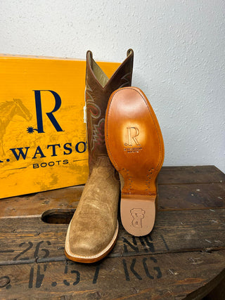 Men's R. Watson Tan Roughout Boot-Men's Boots-R. Watson-Lucky J Boots & More, Women's, Men's, & Kids Western Store Located in Carthage, MO