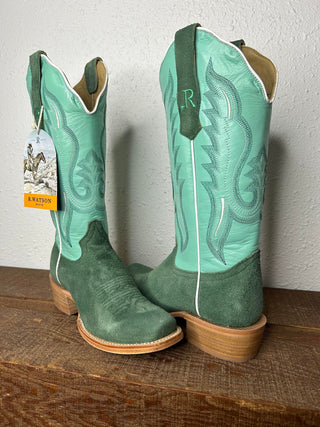 Women's R. Watson Teal Roughout Boot-Women's Boots-R. Watson-Lucky J Boots & More, Women's, Men's, & Kids Western Store Located in Carthage, MO