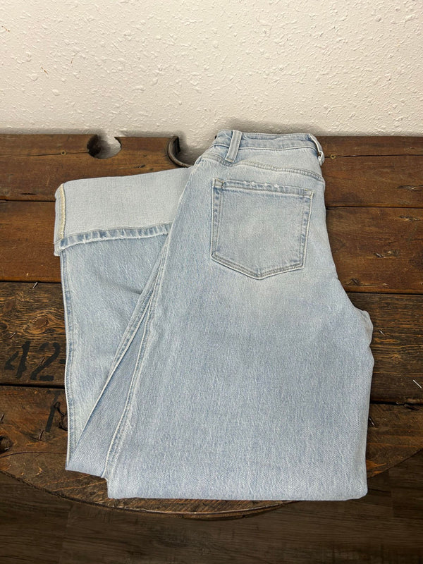 Vervet Kris Super High Rise Cuffed Baggy Wide Leg Jeans *Final Sale*-Women's Denim-Flying Monkey-Lucky J Boots & More, Women's, Men's, & Kids Western Store Located in Carthage, MO