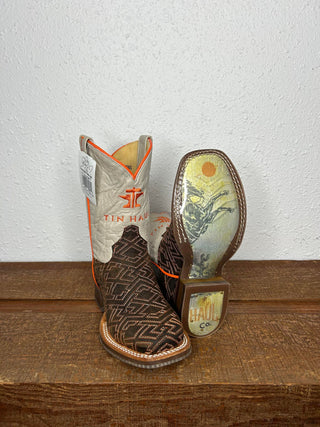 Youth Tin Haul Lil Puzzler Boot-Kids Boots-Tin Haul-Lucky J Boots & More, Women's, Men's, & Kids Western Store Located in Carthage, MO
