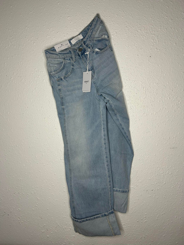 Vervet Kris Super High Rise Cuffed Baggy Wide Leg Jeans-Women's Denim-Flying Monkey-Lucky J Boots & More, Women's, Men's, & Kids Western Store Located in Carthage, MO