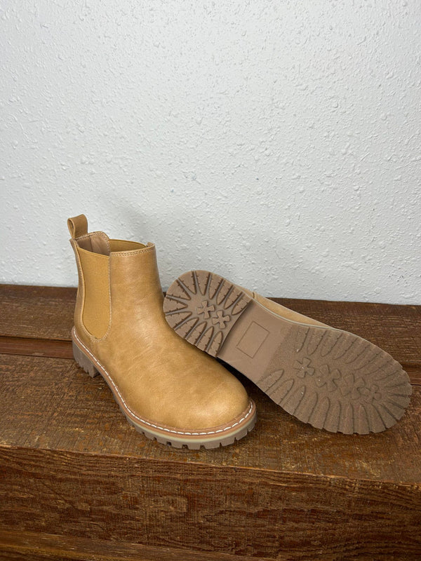 Corkys Cider Sippin in Caramel Booties-Women's Booties-Corkys Footwear-Lucky J Boots & More, Women's, Men's, & Kids Western Store Located in Carthage, MO