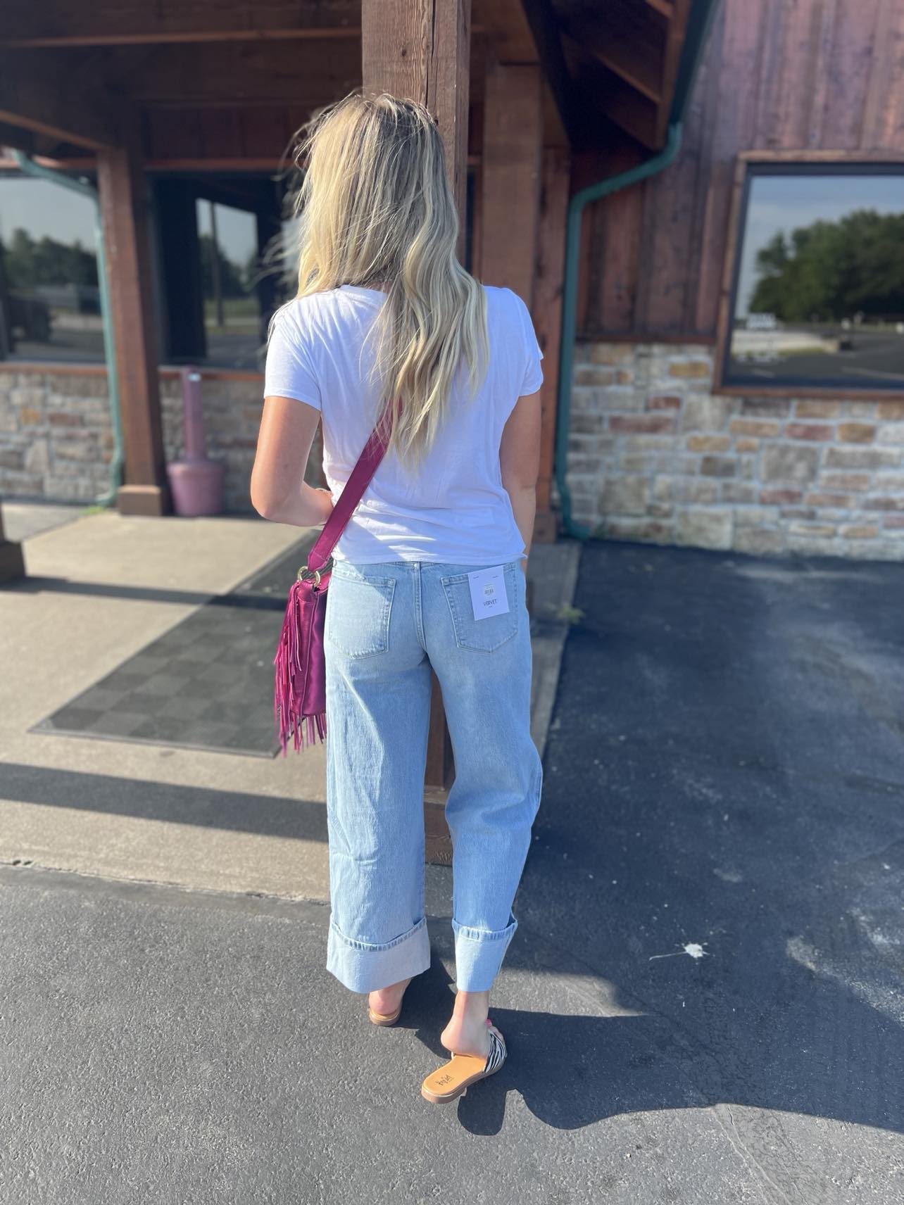 Vervet Kris Super High Rise Cuffed Baggy Wide Leg Jeans *Final Sale*-Women's Denim-Flying Monkey-Lucky J Boots & More, Women's, Men's, & Kids Western Store Located in Carthage, MO