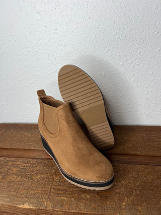 Corkys Love you a Latte in Tobacco Faux Suede Booties *FINAL SALE*-Women's Booties-Corkys Footwear-Lucky J Boots & More, Women's, Men's, & Kids Western Store Located in Carthage, MO