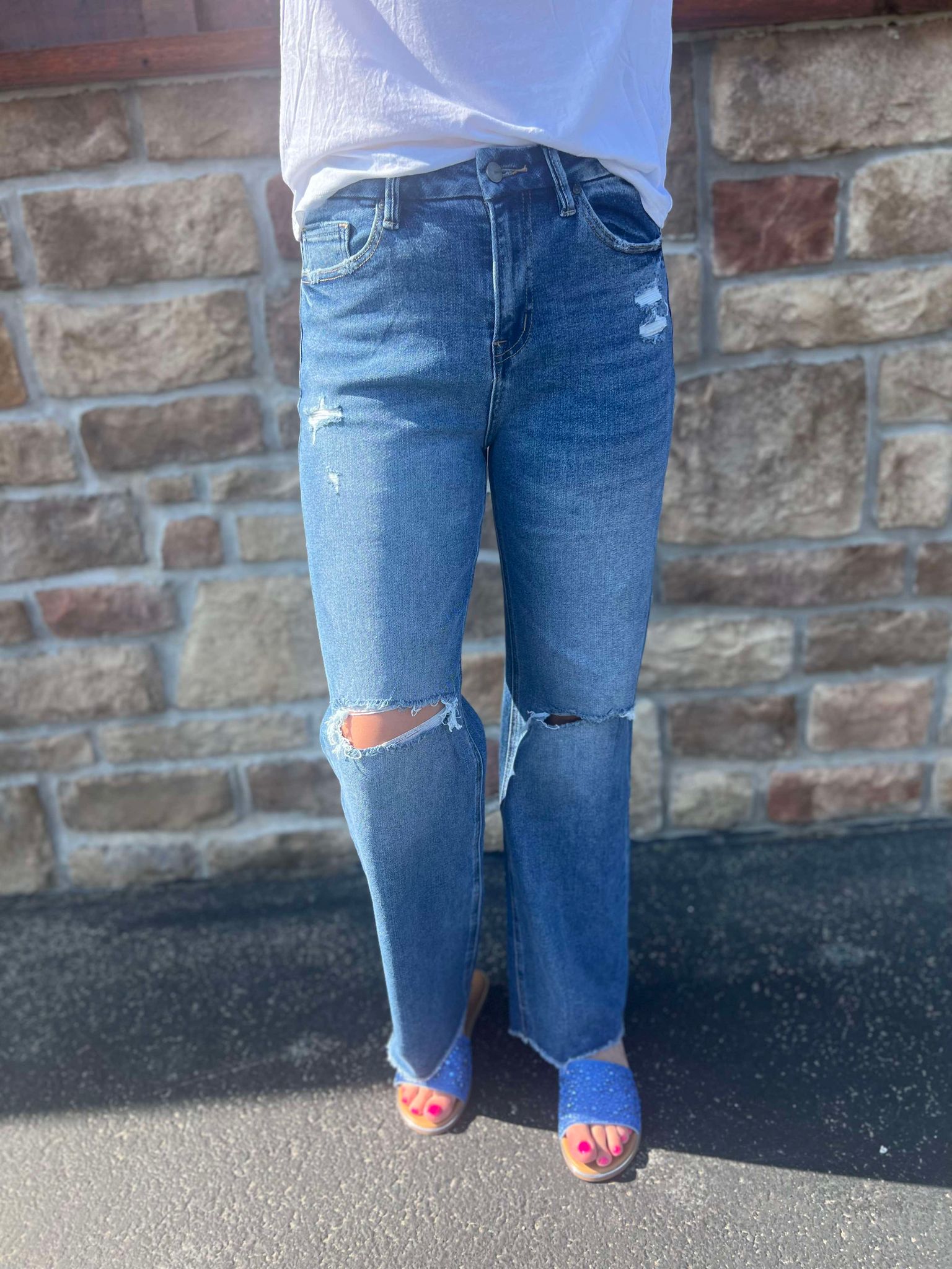 Mica Denim Regal Super High Wide Leg Jeans-Women's Denim-Mica Denim-Lucky J Boots & More, Women's, Men's, & Kids Western Store Located in Carthage, MO