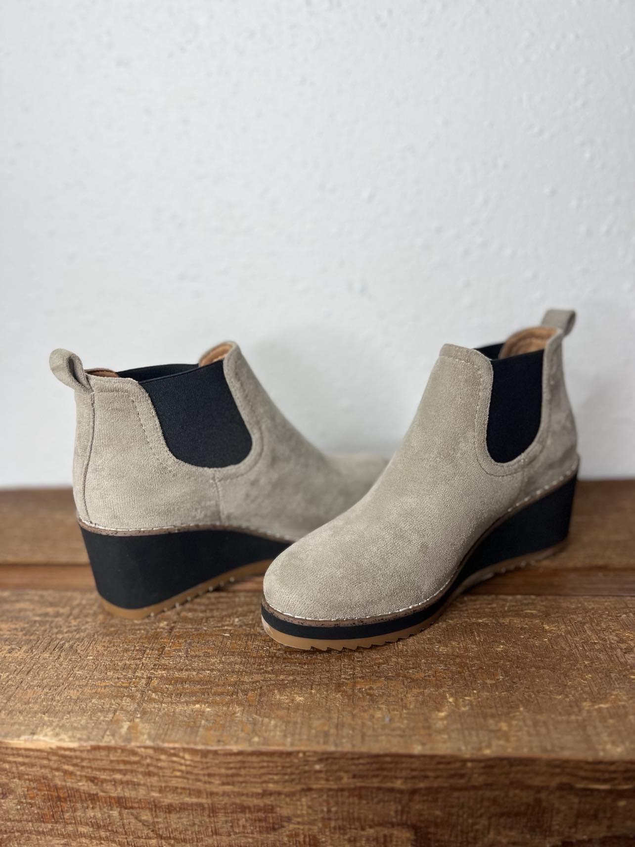 Corkys Love you a Latte in Grey Suede Booties-Women's Booties-Corkys Footwear-Lucky J Boots & More, Women's, Men's, & Kids Western Store Located in Carthage, MO