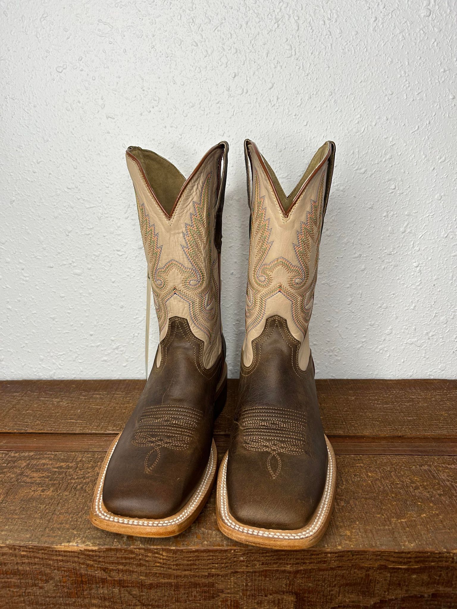 Men's R Watson Ivory Cowhide & Mad Brown Goat Boots-Men's Boots-R. Watson-Lucky J Boots & More, Women's, Men's, & Kids Western Store Located in Carthage, MO