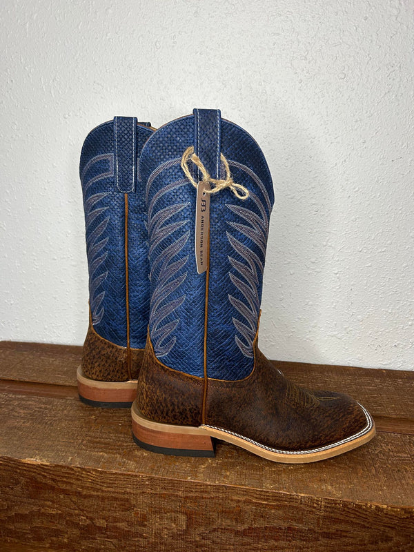 Men's Anderson Bean Havana Tag Boar & Blue Chex Boots-Men's Boots-Anderson Bean-Lucky J Boots & More, Women's, Men's, & Kids Western Store Located in Carthage, MO