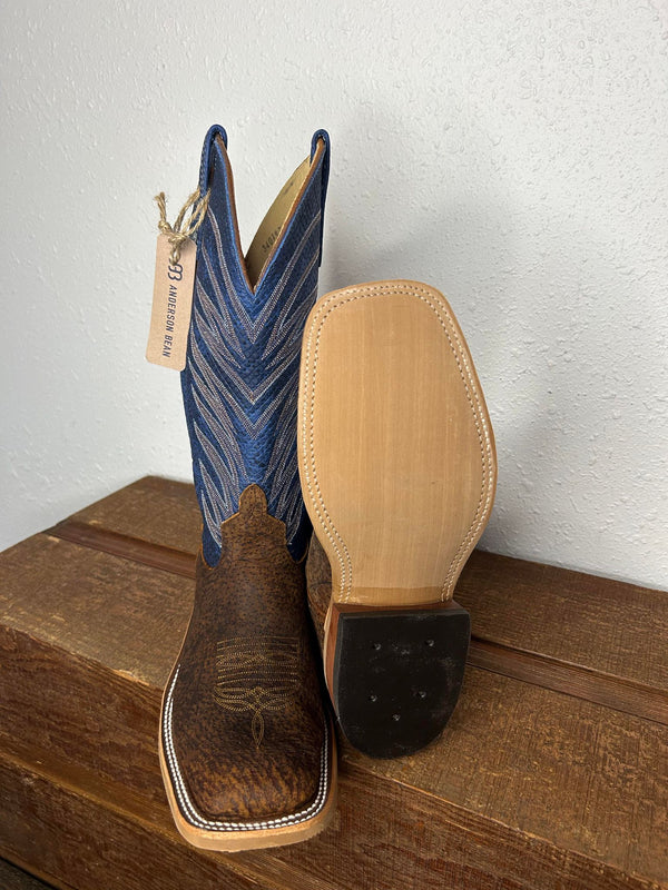 Men's Anderson Bean Havana Tag Boar & Blue Chex Boots-Men's Boots-Anderson Bean-Lucky J Boots & More, Women's, Men's, & Kids Western Store Located in Carthage, MO