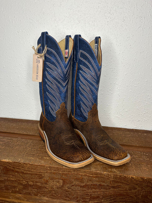 Men's Anderson Bean Havana Tag Boar & Blue Chex Boots-Men's Boots-Anderson Bean-Lucky J Boots & More, Women's, Men's, & Kids Western Store Located in Carthage, MO