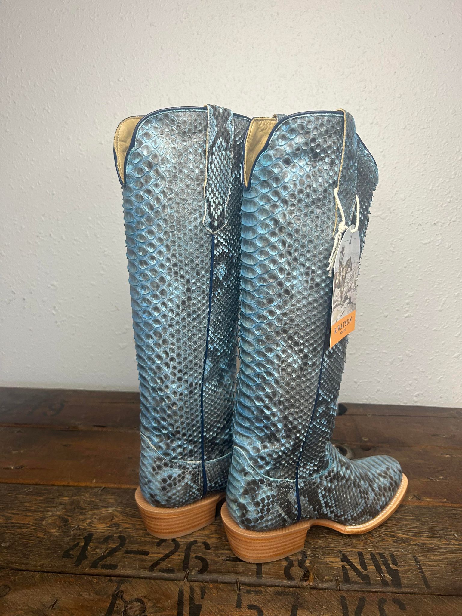 Women's R. Watson Denim Python Boots-Women's Boots-R. Watson-Lucky J Boots & More, Women's, Men's, & Kids Western Store Located in Carthage, MO