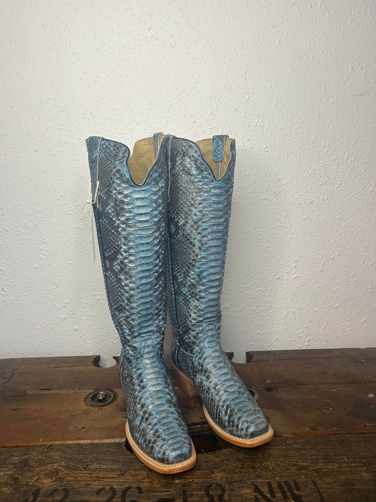 Women's R. Watson Denim Python Boots-Women's Boots-R. Watson-Lucky J Boots & More, Women's, Men's, & Kids Western Store Located in Carthage, MO