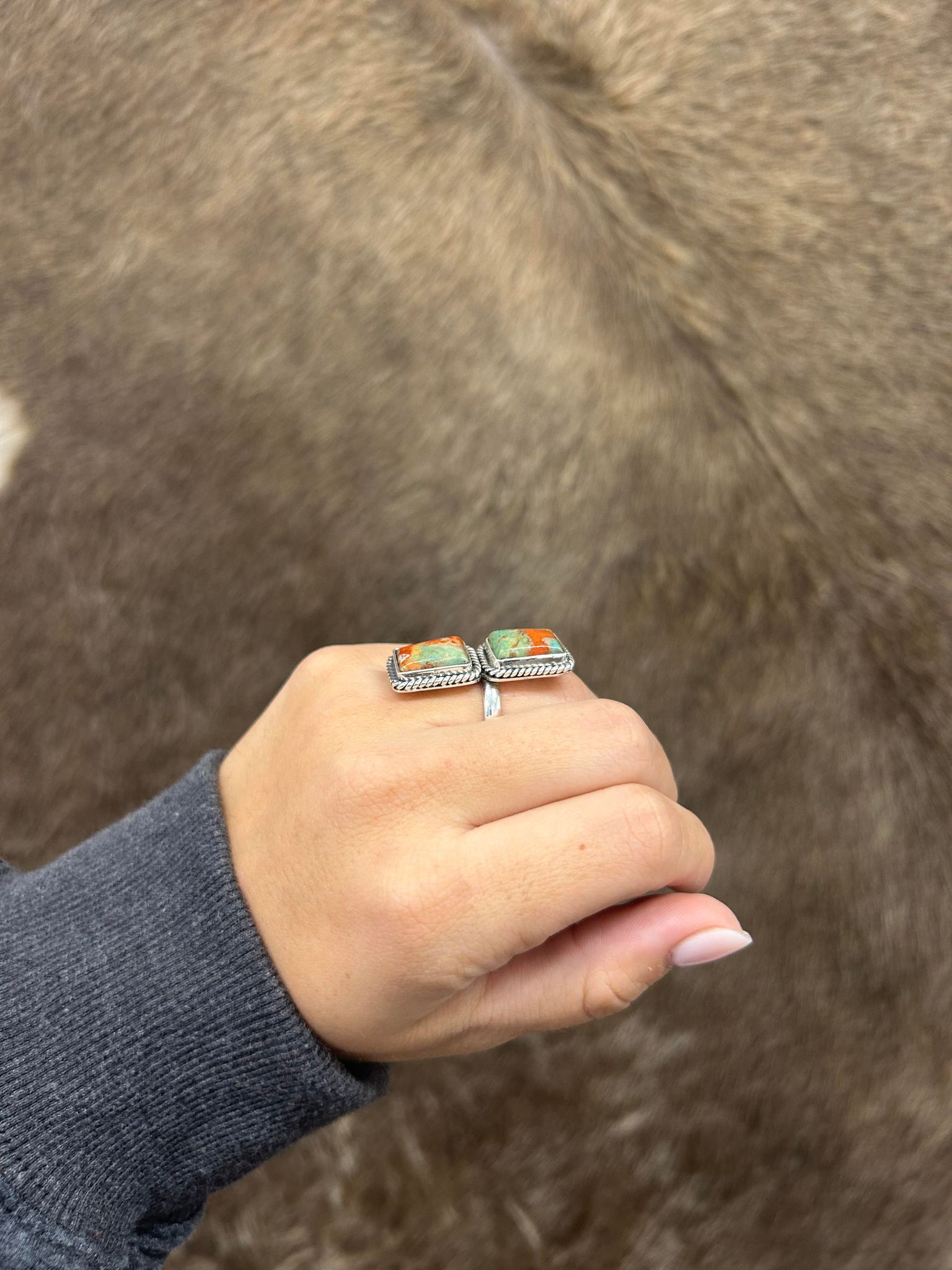 Juno Ring-Rings-LJ Turquoise-Lucky J Boots & More, Women's, Men's, & Kids Western Store Located in Carthage, MO